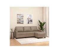 vidaXL Canapé à 3 places avec repose-pieds Cappuccino 180cm Similicuir3201028 Marron G