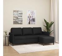vidaXL Canapé à 3 places avec repose-pieds 180 cm simili‑cuir crème