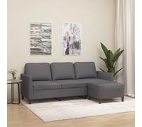 Canapé à 3 places avec repose-pieds Crème 180 cm Similicuir canapé vidaXL