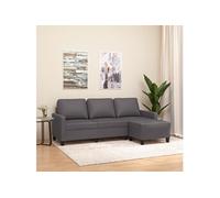 Canapé à 3 places avec repose-pieds Gris 180 cm Similicuir3201026