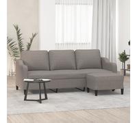 Canapé à 3 places avec repose-pieds Gris clair 180 cm Tissu canapé vidaXL