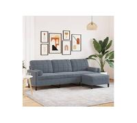 vidaXL Canapé 3 places avec repose-pieds 210 cm en velours gris foncé