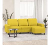 vidaXL Canapé 3 places avec repose-pieds 180 cm Tissu Gris foncé