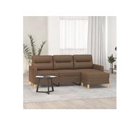 vidaXL Canapé à 3 Places avec Repose-Pieds Marron 180 cm Tissu, canapé, canapé avec Repose-Pieds, canapé Trois Places, canapé 3 Places, Fauteuil