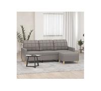 Canapé à 3 places avec repose pieds Taupe 180 cm Tissu