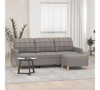 Canapé à 3 places avec repose pieds Taupe 180 cm Tissu Taupe G