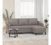 Canapé à 3 places avec repose pieds Taupe 180 cm Tissu Taupe G