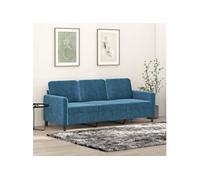 vidaXL Canapé à 3 places Bleu 180 cm Velours