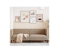 vidaXL Canapé Chesterfield 3 places similicuir cappuccino