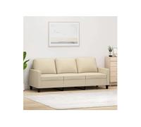 Canapé à 3 places Crème 180 cm Tissu