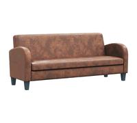 Canapé à 3 Places Daim Synthétique Marron Mobilier Salon Sofa Fauteuil vidaXL