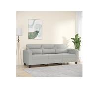 Canapé à 3 places Gris clair 180 cm Tissu microfibre359568