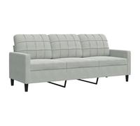vidaXL Canapé à 3 places Velours 180 cm Gris clair