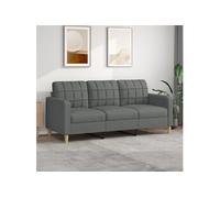 Canapé à 3 places Gris foncé 180 cm Tissu