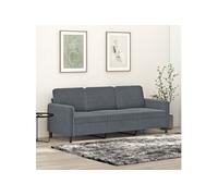 Canapé à 3 places Gris foncé 180 cm Velours