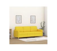 Canapé à 3 places Jaune clair 180 cm Tissu