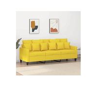 Canapé à 3 places Jaune clair 180 cm Tissu