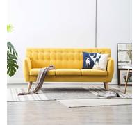 Canapé À 3 Places Revêtement En Tissu 172x70x82 Cm Jaune Jaune