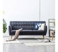 Canapé à 3 Places Revêtement en Tissu Gris Foncé Fauteuil de Salon vidaXL