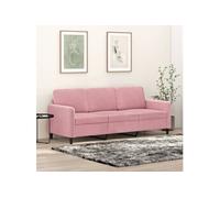 Canapé à 3 Places Siège Salon Salle de Séjour Intérieur Rose Velours vidaXL