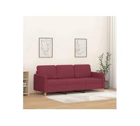 Canapé à 3 places Rouge bordeaux 180 cm Tissu