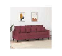 Canapé à 3 places Rouge bordeaux 180 cm Tissu359281