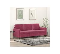 Canapé à 3 places Rouge bordeaux 180 cm Velours