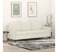 Canapé à 3 Places Siège Salon Salle de Séjour Intérieur Crème Velours vidaXL