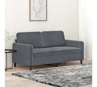 vidaXL Fauteuil 359423 – Velours, accoudoirs et dossier rembourrés, coussin – Gris foncé 60 cm