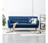vidaXL Canapé à 3 places Tapisserie en tissu 172x70x82 cm Bleu