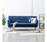 Canapé À 3 Places Tapisserie En Tissu 172x70x82 Cm Bleu Bleu