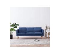 Canapé à 3 places Tissu Bleu