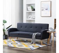 vidaXL Canapé 3 places tissu gris foncé