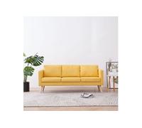 Canapé à 3 places Tissu Jaune
