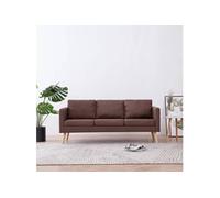 Canapé à 3 places Tissu Marron