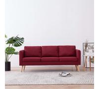 Canapé À 3 Places Tissu Rouge Bordeaux Rouge