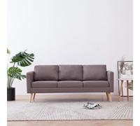 Canapé À 3 Places Tissu Taupe Brun