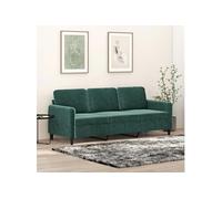 Canapé à 3 places Vert foncé 180 cm Velours