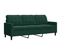 vidaXL Canapé à 3 places – Velours 180 cm – Vert foncé