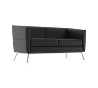 Canapé accueil Lodge Simili cuir Noir - Accoudoirs Dossier - pieds chromés