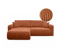Canapé ALYA d'angle Compact réversible et Convertible 4 Places en Velours côtelé