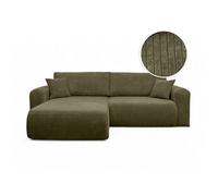 Canapé ALYA d'angle Compact réversible et Convertible 4 Places en Velours côtelé