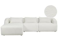 Canapé Angle Droit Design Minimaliste Moderne 3 Places avec Coussins 3 places en Tissu Rembourré Blanc Svansele