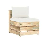 Bois Imprégné de Gris Canapé d'Angle Sectionnel et Coussins Patio vidaXL