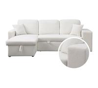 Habitat et Jardin – Canapé d'angle Axel – Bouclettes, convertible réversible, 3 places – Blanc