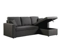 Habitat et Jardin - Canapé d'angle convertible réversible Alain - 3 places, avec coffre, gris