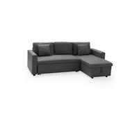 Happy Garden Canapé d'angle convertible CLARK simili 3 places gris