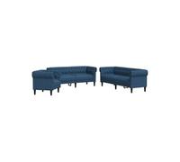 vidaXL Ensemble de canapés 3 pcs bleu tissu, canapé, siège de canapé, canapé relax, canapé confort, fauteuil de télévision 3209197