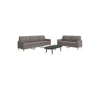 Vidaxl Ensemble De Canapés 2 Pcs Taupe Tissu Gris