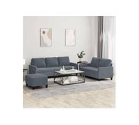 vidaXL Ensemble de Canapés avec Coussins 3 pcs, Canapés avec Accoudoirs, Ensemble de Meubles avec Repose-pieds Salon, 3201527